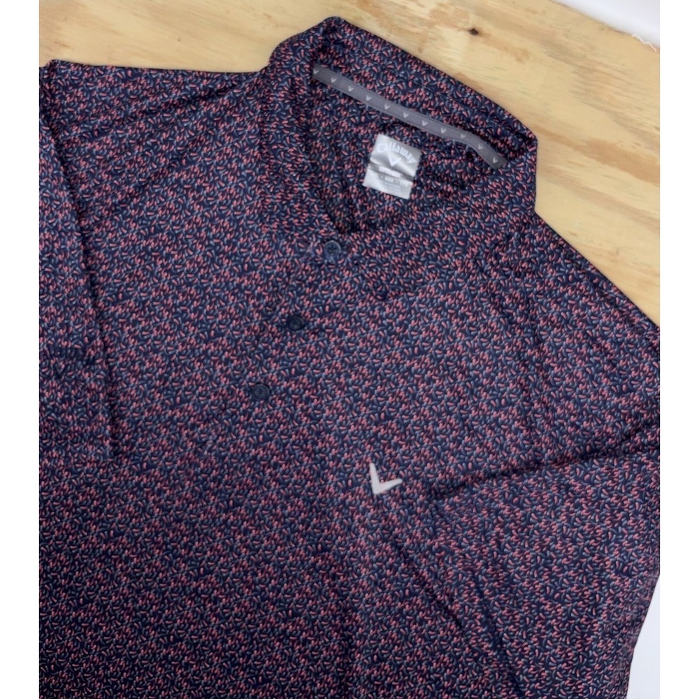 Callaway Short Sleeve Golf Polo Mens XXL/2XL Opti All Over Print AOP